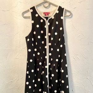 Betsey Johnson Polka Dot Zip Up Dress